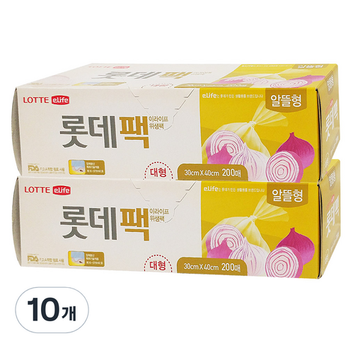 롯데이라이프 위생팩 알뜰형 대 30 cm x 40, 10개