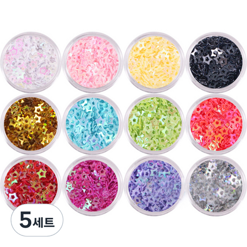 반해라 공간 별 글리터 12p, 혼합 색상, 5세트