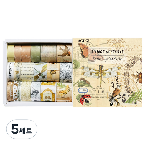 동아피엠에스 DIY 레트로 마스킹 데코테이프 20종 세트, 곤충, 5세트