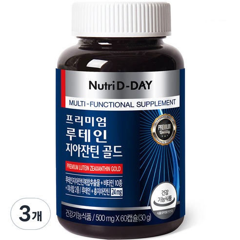 뉴트리디데이 프리미엄 루테인 지아잔틴 골드 30g, 60정, 500mg, 3개