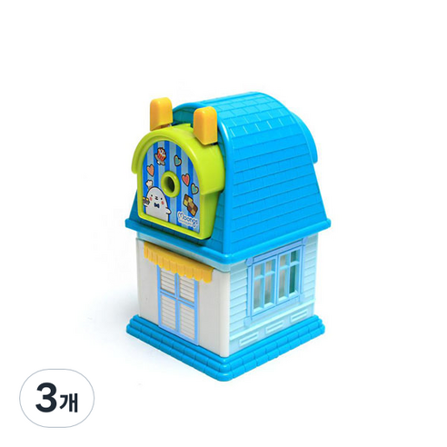 모닝글로리 14000 뭉스 MY HOUSE 연필깎이 남, 혼합 색상, 3개