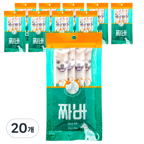 짜바 짜먹는 강아지간식 유산균 오리맛 4p, 20개