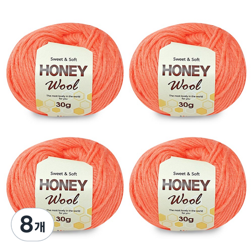 니뜨 허니 울 뜨개실 30g, 56코랄, 8개