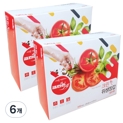 크린손 크린 위생장갑 일반형, 6개, 500개