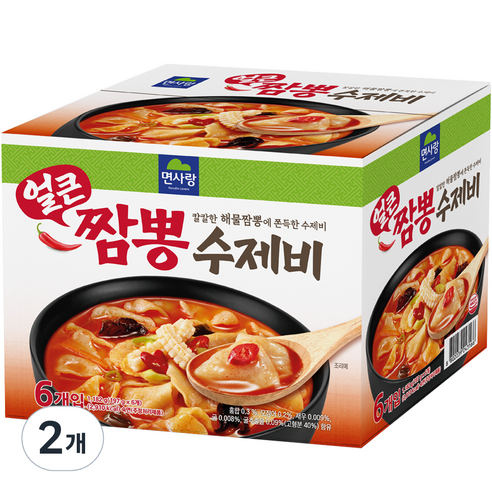 면사랑 얼큰 짬뽕 수제비 6p, 1.182kg, 2개