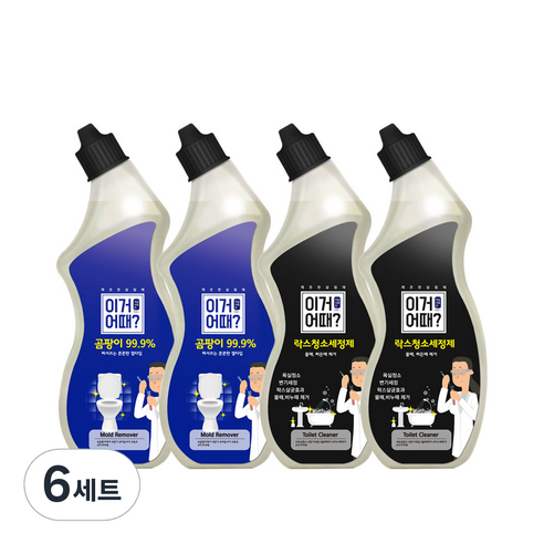 아토세이프 이거어때 락스청소세정제 750ml x 2p + 곰팡이제거용 750ml x 2p, 6세트