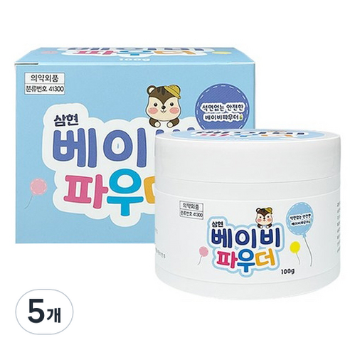 토닥 베이비파우더, 100ml, 5개