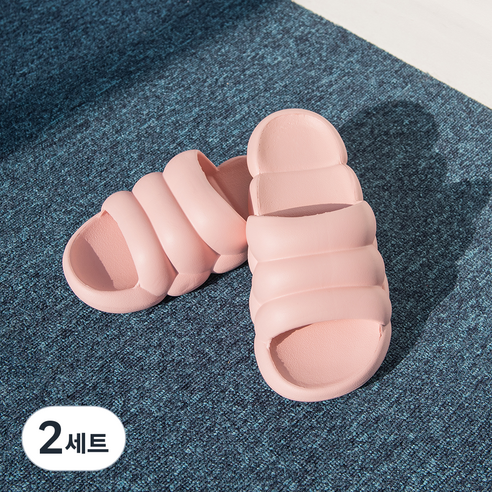 힐링스팟 푹신한 구름 슬리퍼, 핑크, 2개