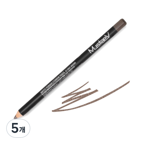 머스테브 에어리핏 파우더 아이브로우 펜슬 1.4g, 02호 그레이브라운, 5개