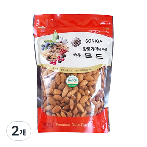 소니가 황토가마 아몬드, 500g, 2개