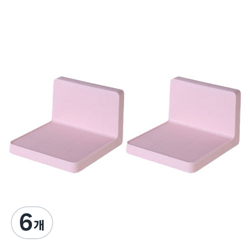 디오셀 깔끔정리 무타공 미니선반, 핑크, 6개