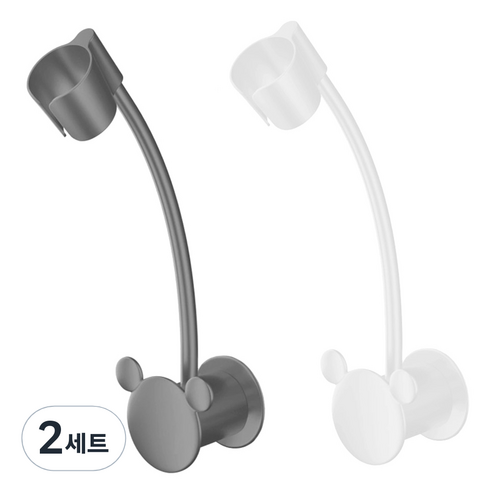 모나코올리브 360도 각도조절 베어 드라이기 거치대 2종 세트, 화이트, 그레이, 2세트