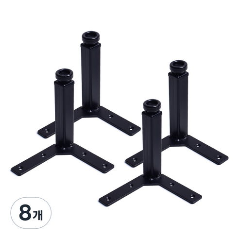 손잡이세상 철재 Y자 가구다리 블랙, 8개