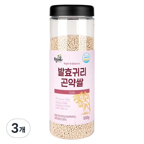 토종마을 라이트 앤 밸런스 발효 귀리 곤약쌀, 550g, 3개