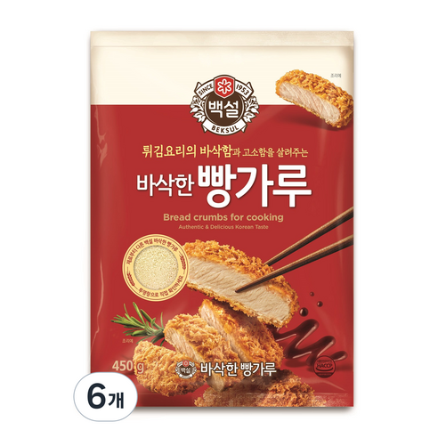 백설 바삭한빵가루, 450g, 6개