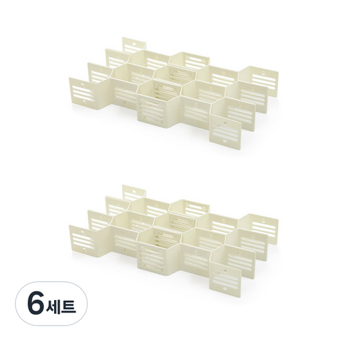윰스 서랍 정리정돈 칸막이 파티션 12p 세트, 화이트, 6세트