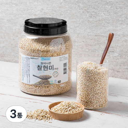 씻어나온 찰현미, 2.2kg, 3통