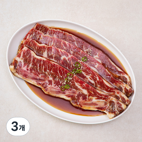 곰곰 양념 소 LA 갈비 (냉장), 1kg, 3개