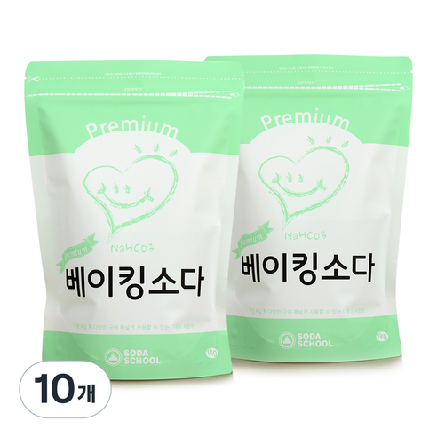 소다스쿨 프리미엄 베이킹소다, 1kg, 10개