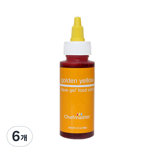 셰프마스터 리쿠아젤 식용색소 골든옐로우, 65g, 6개