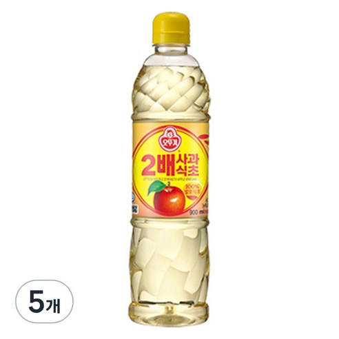 오뚜기 2배 사과식초, 900ml, 5개