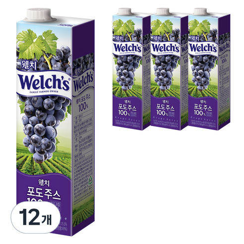 웰치스 웰치 포도주스, 12개, 1L