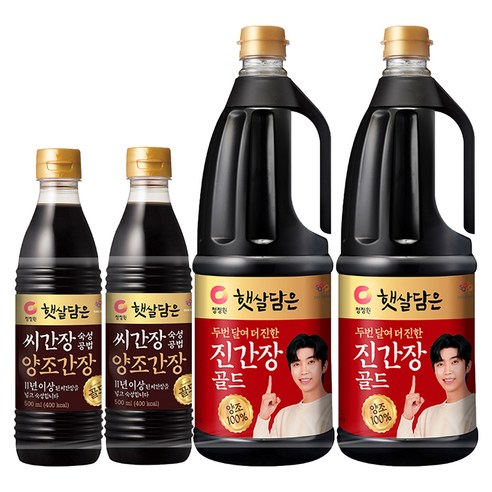 청정원 햇살담은 두번 달여 더 진한 진강장 골드 1.7L + 씨간장 골드 500ml 세트, 2세트