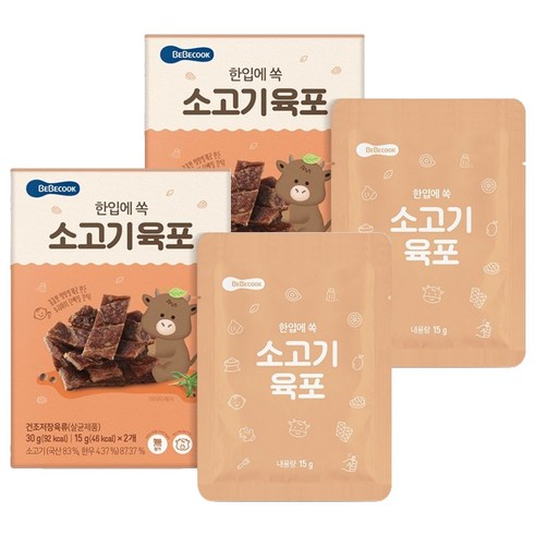 베베쿡 한입에 쏙 소고기 육포 2p, 2개, 30g
