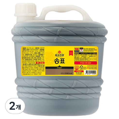 송표 몽고간장, 4.5L, 2개