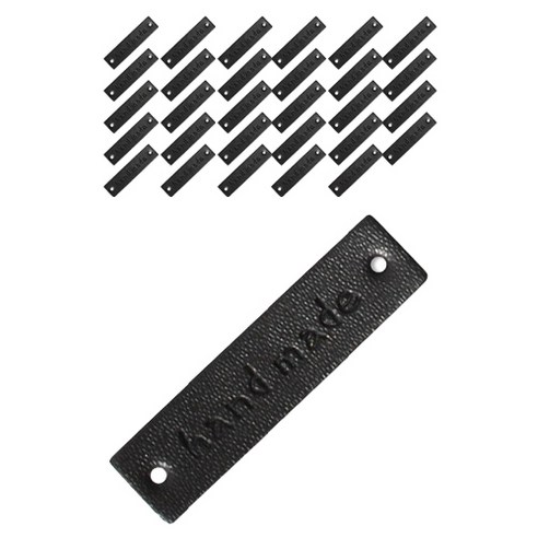 동대문단추왕 인조가죽 핸드메이드라벨 40 x 10 mm, 블랙, 30개