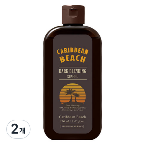 캐리비안비치 다크 블렌딩 선 오일, 2개, 250ml