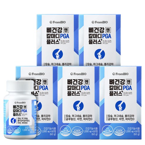 프롬바이오 뼈건강엔 칼마디 PGA 플러스 60g, 60정, 5개