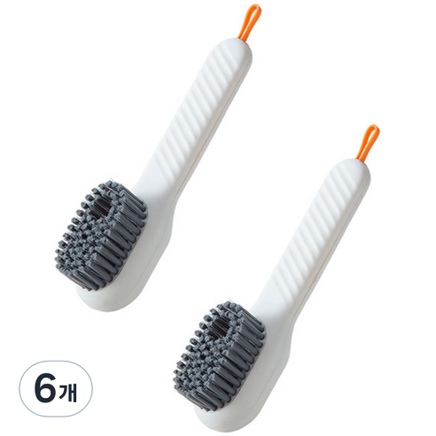 더자카 올인원 다용도 운동화 청소솔 4.5 x 17 cm, 화이트, 6개