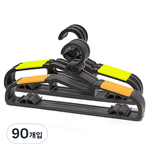 하트 논슬립 옷걸이, 그린, 오렌지, 90개