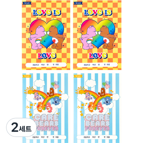 루카랩 케어베어 초등용 독서 노트 2종 x 2p 세트, 2세트, 체커보드, 스트라이프