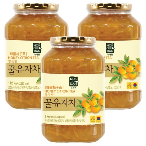 녹차원 153 꿀유자차, 1kg, 3개, 1개입
