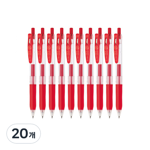 제브라 사라사클립볼펜 0.3mm, 레드, 20개