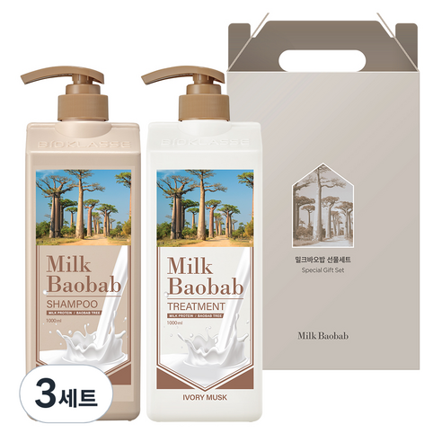 밀크바오밥 헤어 2종 선물세트 아이보리머스크향, 3세트