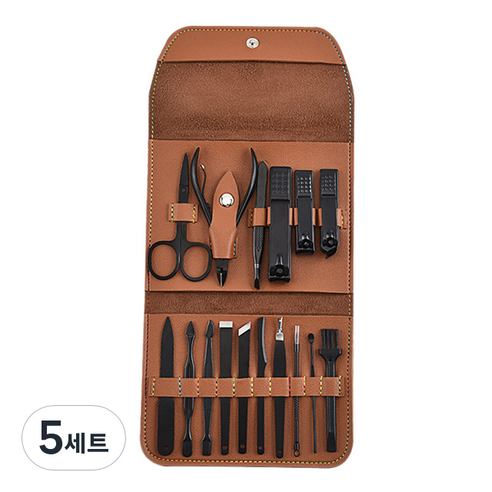 닌샵 프리미엄 네일케어세트, 브라운, 5세트