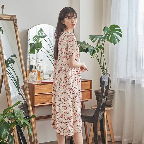 디노바시 여성용 레이온 실내 반팔원피스