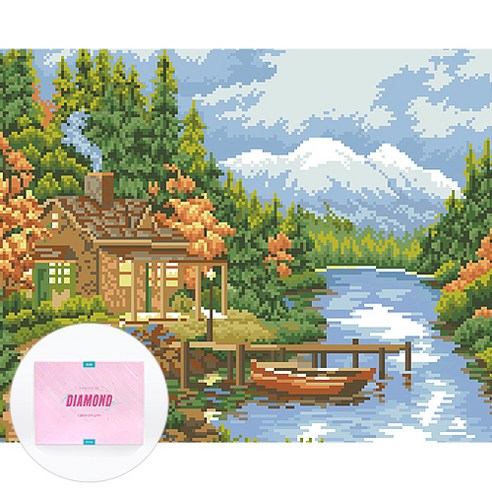 디클레어 액자 캔버스형 보석십자수 DIY 키트 40 x 50 cm, 1세트, 알프스의 평화