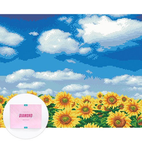 디클레어 액자 캔버스형 보석십자수 DIY 키트 40 x 50 cm, 1세트, 하늘바라기