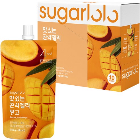 슈가로로 맛있는 곤약젤리 망고 10개입, 150g, 20개