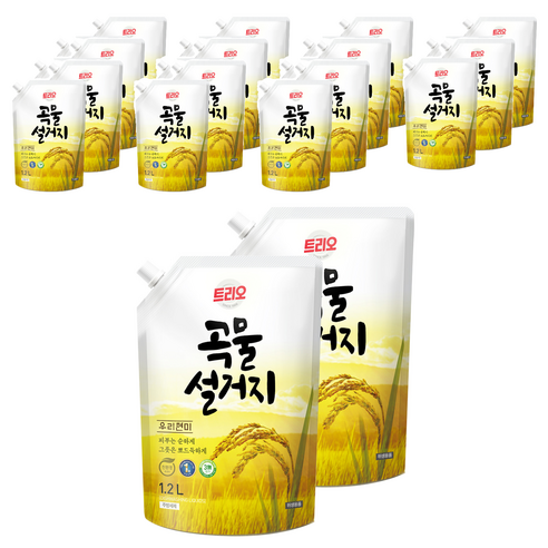 트리오 곡물설거지 우리현미 주방세제, 1.2L, 12개