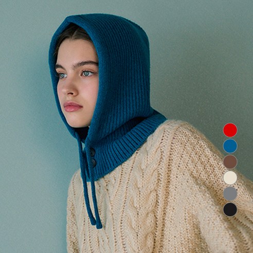 겨울 추위, 스타일과 따뜻함으로 녹이다: 랩 여성용 울니트 바라클라바 AQ7AHA02 랩바라클라바