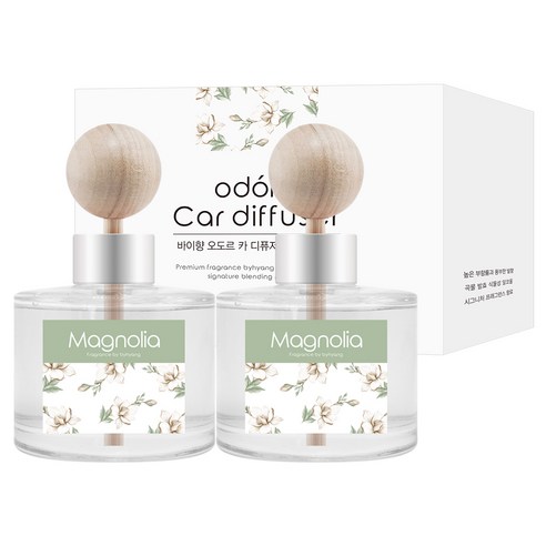 오도르 카 디퓨저 120ml, 목련, 2개
