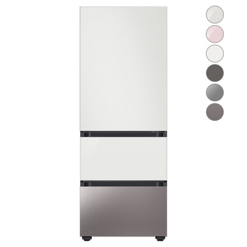[색상선택형] 삼성전자 비스포크 김치플러스 냉장고 방문설치, 코타 화이트 + 글램 화이트 + 브라우니 실버, RQ33A74A1AP