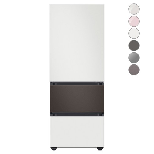 [색상선택형] 삼성전자 비스포크 김치플러스 냉장고 방문설치, 코타 화이트 + 코타 차콜 + 글램 화이트, RQ33A74A1AP