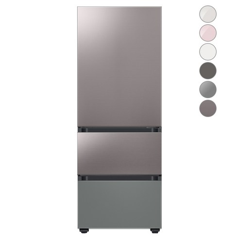 [색상선택형] 삼성전자 비스포크 김치플러스 냉장고 방문설치, 브라우니 실버 + 새틴 그레이, RQ33A74A1AP