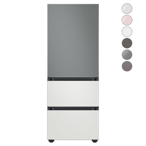 [색상선택형] 삼성전자 비스포크 김치플러스 냉장고 방문설치, 새틴 그레이 + 코타 화이트, RQ33A74A1AP
